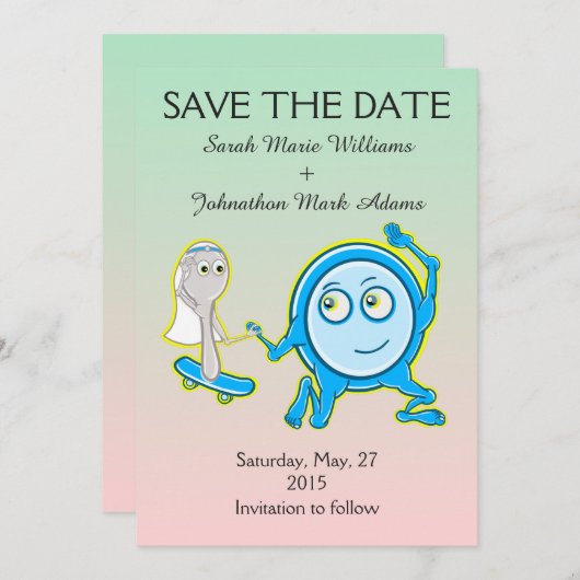 Sla de datum kwekerij rijm bruiloft save the date (Voorkant / Achterkant)