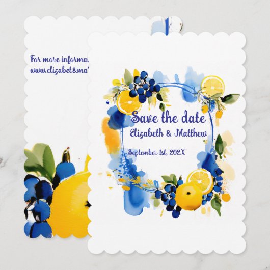 Sla de datum “La Dolce Vita" op Save The Date (Voorkant / Achterkant)