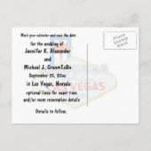 Sla de datum Las Vegas Bruiloften Aankondigingskaart (Achterkant)