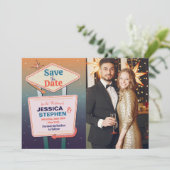 Sla de datum Las Vegas Casino foto bruiloft Save The Date (Staand voorkant)