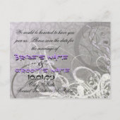 Sla de datum lavendel harten op aankondigingskaart (Achterkant)