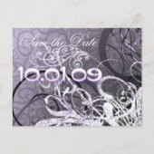 Sla de datum lavendel harten op aankondigingskaart (Voorkant)