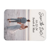 Sla de datum magneet Beachy gepersonaliseerde foto (Horizontaal)