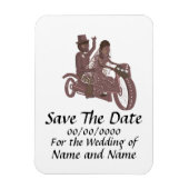 Sla de datum magneet biker bruiloften (Verticaal)