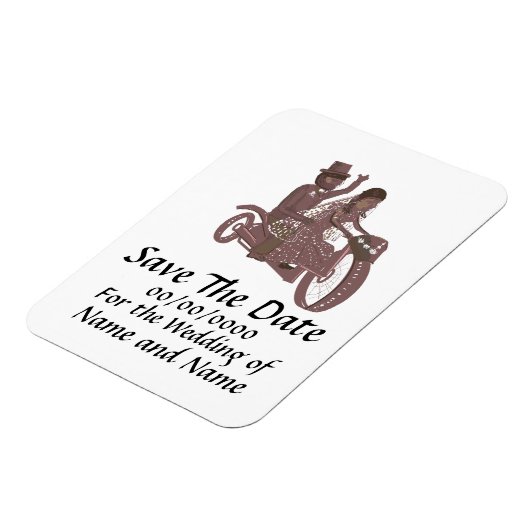 Sla de datum magneet biker bruiloften (Linkerzijde)