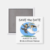 Sla de datum magneet bruiloft gelukkig paar clipar (Voorkant / Achterkant)