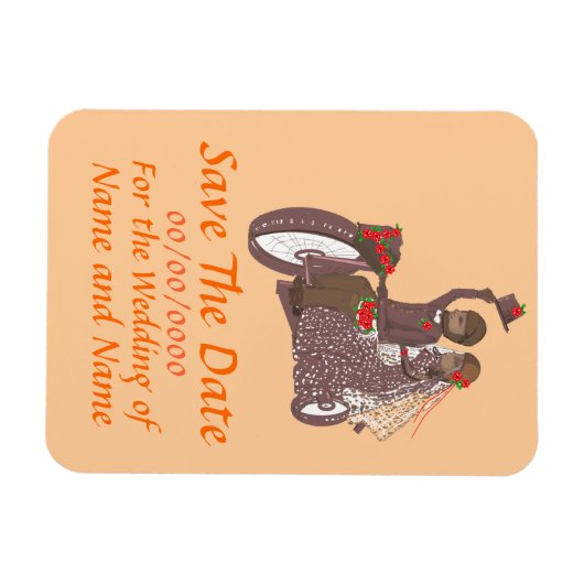 Sla de datum magneet fiets / motorfiets bruiloften (Horizontaal)