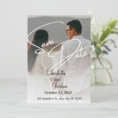 Sla de datum magneet foto voor bruiloft feestdagenkaart (Staand voorkant)