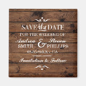 Sla de datum magneet hout paar bruiloft (Voorkant)
