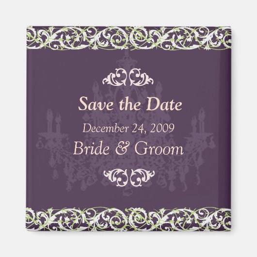 Sla de datum magneet, kroonluchter + wijnstok magneet (Voorkant)