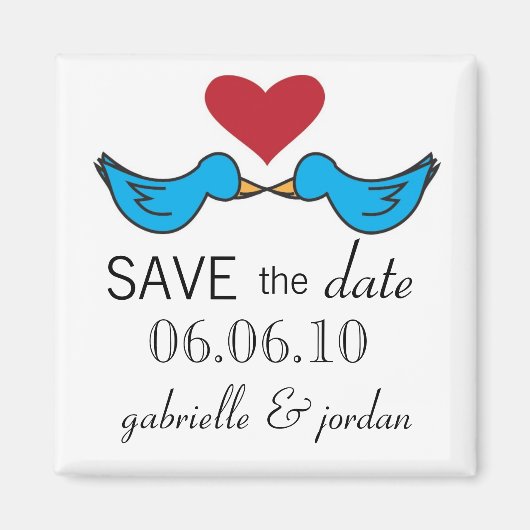 Sla de datum magneet Lovebirds (Voorkant)