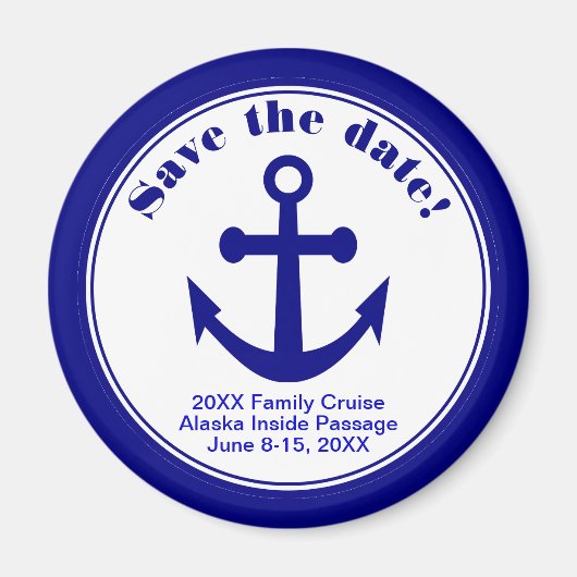 Sla de datum magneet nautische cruise strand bruil (Voorkant)