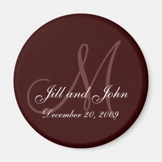 Sla de datum magneet voornamen en Initialen Brow (Voorkant)