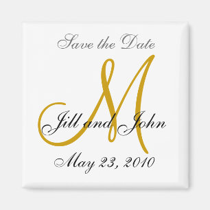 Sla de datum magneet voornamen, Initialen goud