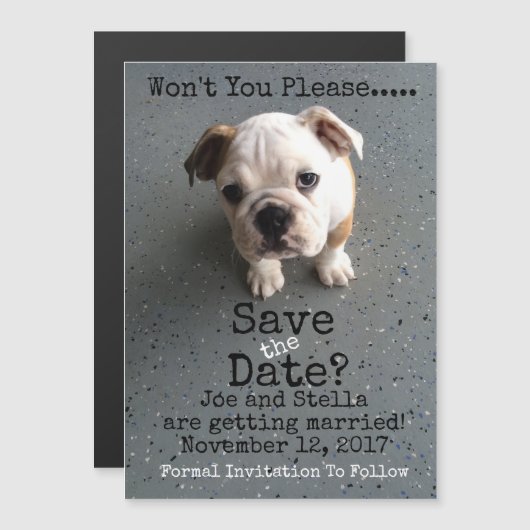 Sla de datum magnetisch op magnetische uitnodiging (Voorkant / Achterkant)