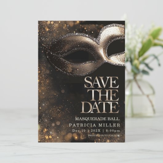 Sla de Datum Masquerade Party op Kaart (Staand voorkant)