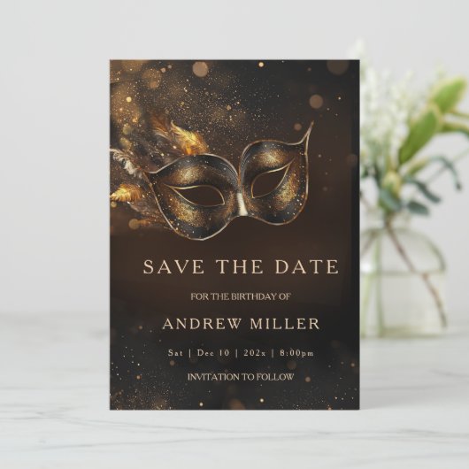 Sla de Datum Masquerade Party op Kaart (Staand voorkant)