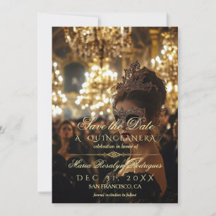 Sla de datum Masquerade Quinceanera foto op Kaart