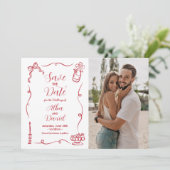 Sla de datum met de hand getekend geïllustreerd gr save the date (Staand voorkant)