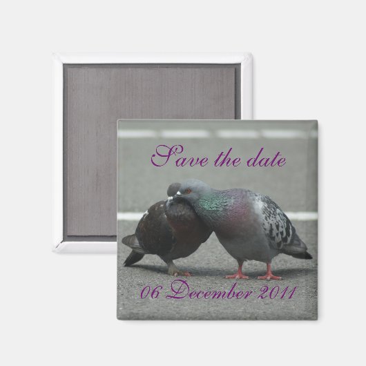 sla de datum met duiven op magneet (Voorkant / Achterkant)