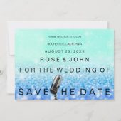 Sla de datum Microfoon Glitter Tiffany Ocean Eye Save The Date (Achterkant)