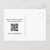 Sla de datum minimalistisch script QR code foto ch Aankondigingskaart (Achterkant)
