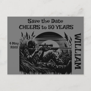 Sla de datum minimalistische jager   feestdagenkaart