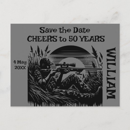 Sla de datum minimalistische jager | feestdagenkaart (Voorkant)