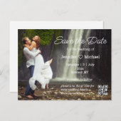 Sla de datum minimalistische script QR code foto o Aankondigingskaart (Voorkant / Achterkant)