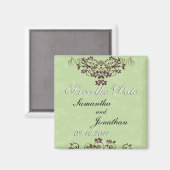 Sla de datum Mint Groen & Chocolade Bruine Magneet (Voorkant / Achterkant)