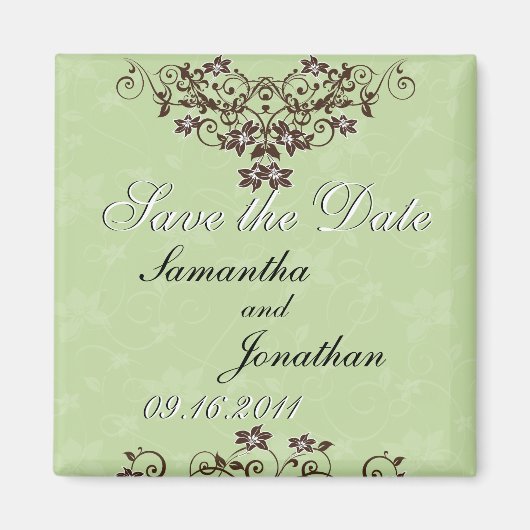 Sla de datum Mint Groen & Chocolade Bruine Magneet (Voorkant)