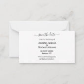 sla de datum moderne kalligrafie trouwfoto op notitiekaartje (Achterkant)