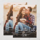 Sla de datum moderne minimalistische foto op save the date (Voorkant / Achterkant)