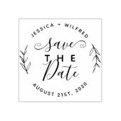 Sla de datum moderne ronde krans & rustiek script rubberstempel (Afrduk)