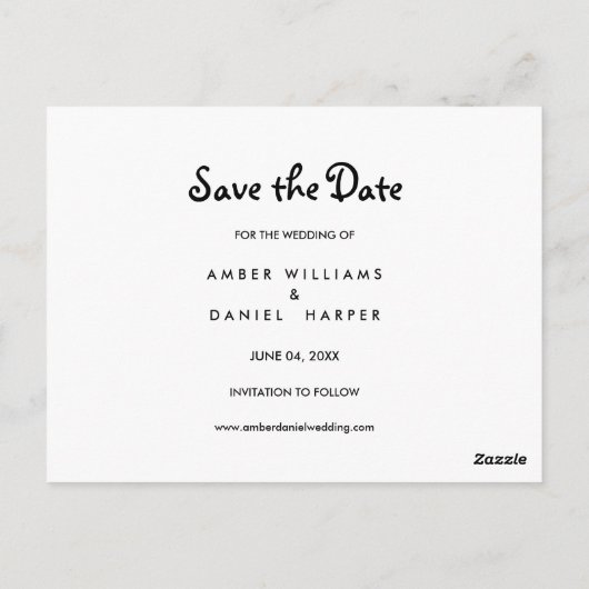 Sla de datum moderne scriptfoto op briefkaart (Achterkant)