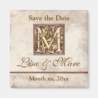 Sla de datum Monogram M Magneet