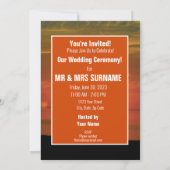 Sla de datum nieuw weds wit kalligrafie bruiloft kaart (Achterkant)