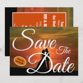 Sla de datum nieuw weds wit kalligrafie bruiloft kaart (Voorkant / Achterkant)