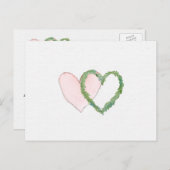 Sla de datum of RSVP Briefkaart Laurel Hearts op (Voorkant / Achterkant)