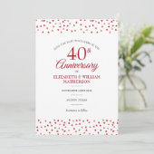 Sla de datum op 40ste huwelijksjubileum Ruby Chic Kaart (Staand voorkant)