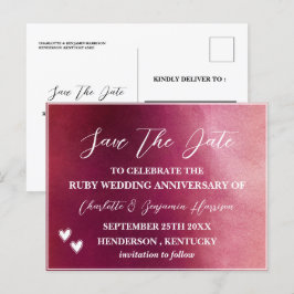 Sla de datum op 40ste robijnen huwelijksjubileum briefkaart