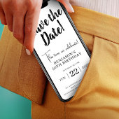 Sla de datum op 50Birthday Phone Invitation Unique Aankondiging