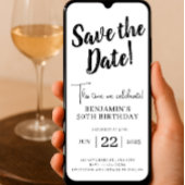 Sla de datum op 50Birthday Phone Invitation Unique Aankondiging