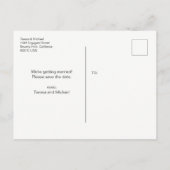 Sla de datum op, Aangepaste Waterverf, Plum Paarse Aankondigingskaart (Achterkant)