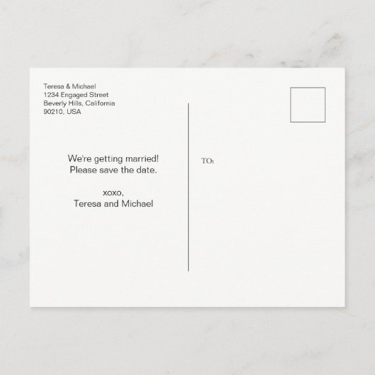 Sla de datum op, Aangepaste Waterverf, Plum Paarse Aankondigingskaart (Achterkant)