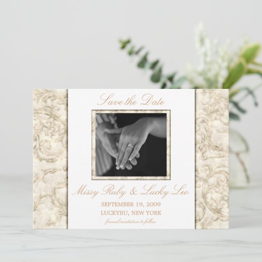 Sla de datum op aankondiging (Staand voorkant)