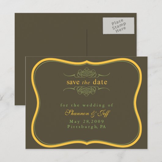 Sla de datum op,  aankondigingskaart (Voorkant / Achterkant)