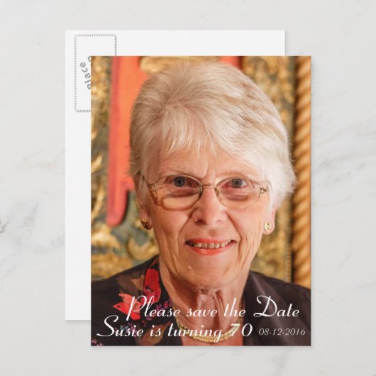 Sla de datum op aankondigingskaart (Voorkant / Achterkant)