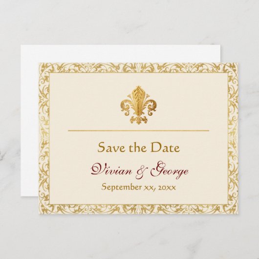 Sla de datum op aankondigingskaart (Voorkant / Achterkant)