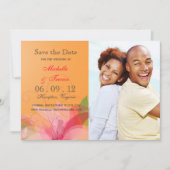 Sla de datum op - Abstracte Bloemfoto uitnodiginge Save The Date (Voorkant)